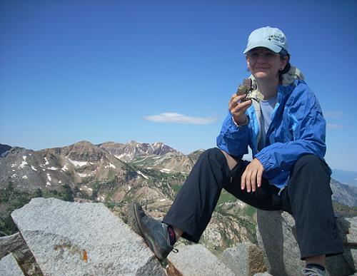 Eating a chocolate flavored bar after a climb